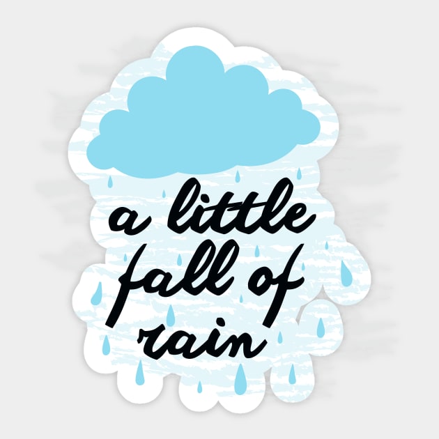 A Little Fall Of Rain (Blue) Sticker by byebyesally